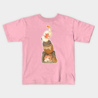 Neko Atsume Cat Tower with Dottie, Socks, and Cocoa Kids T-Shirt